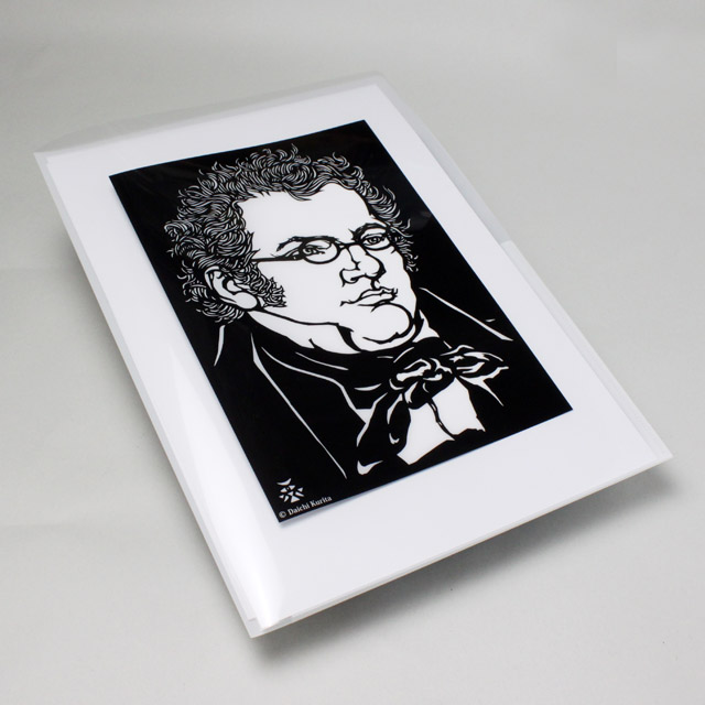 シューベルト Schubert クリアファイル クリアフォルダ 切り絵 栗田大地 音楽雑貨 音楽グッズ 音楽文具 音楽ギフト