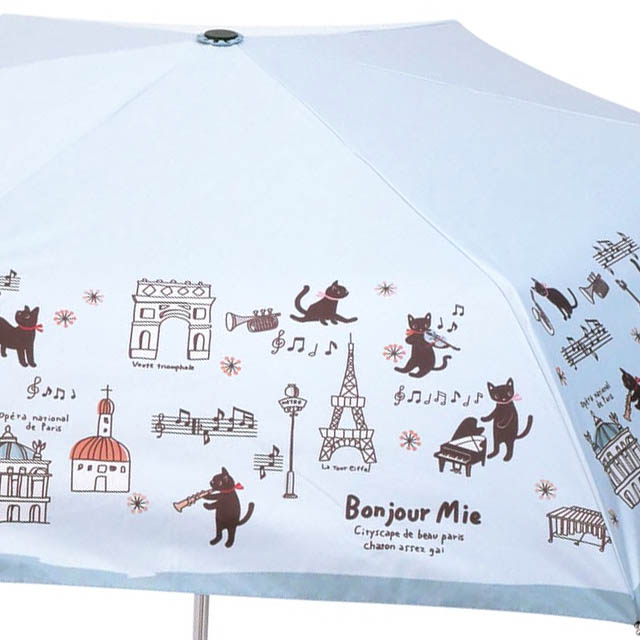 晴雨兼用折り畳み傘 《 Bonjour Mie パリの音楽隊 》 312402 音楽雑貨