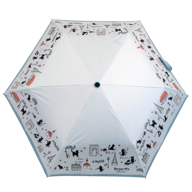 パリの音楽隊 晴雨兼用 折り畳み傘 Bonjour Mie 音楽雑貨 音楽グッズ 音楽ギフト
