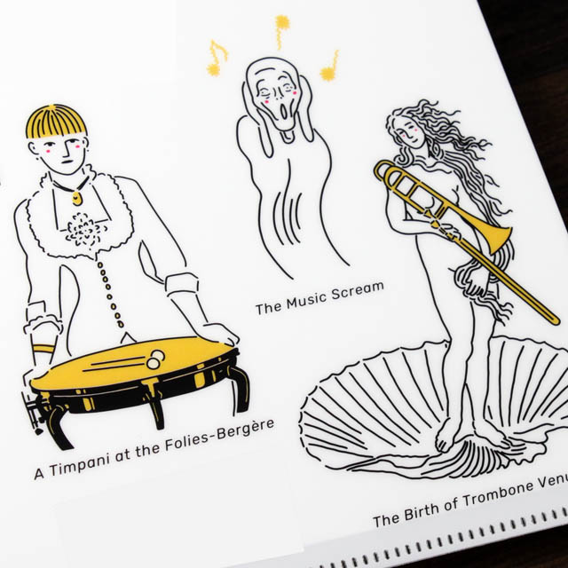 名画de音楽  マスターピース 楽器 クリアファイル 音楽雑貨 音楽グッズ 音楽ギフト