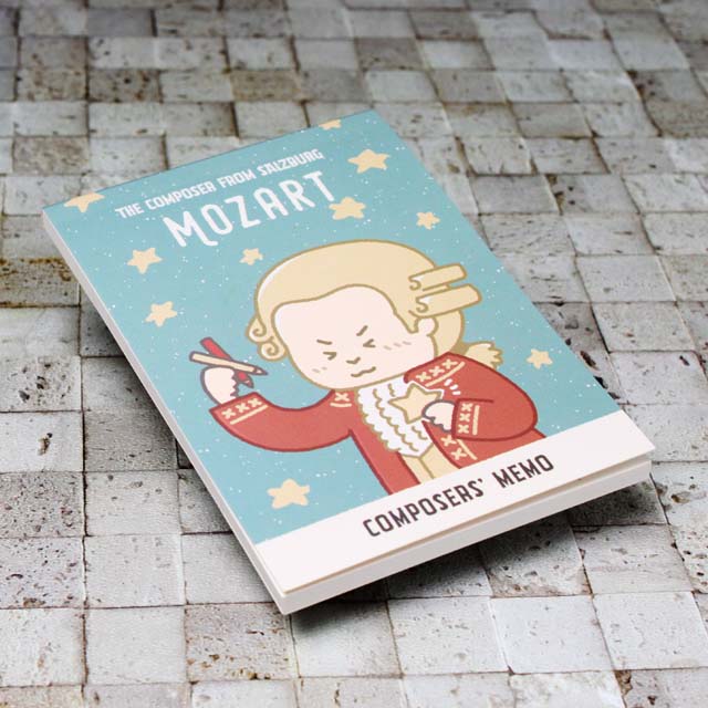 Mozart モーツァルト メモ帳 メモパッド 作曲家 Composer 音楽雑貨 音楽グッズ