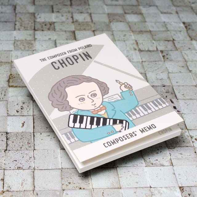 Chopin ショパン メモ帳 メモパッド 作曲家 Composer 音楽雑貨 音楽グッズ