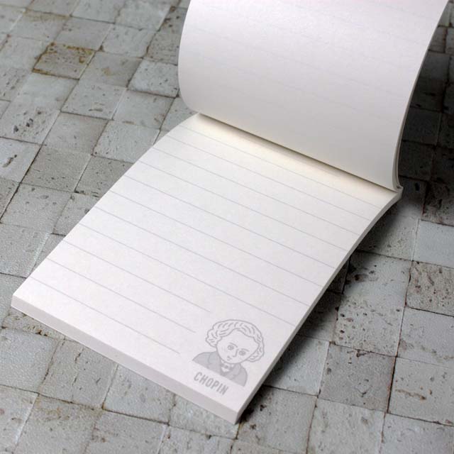 Chopin ショパン メモ帳 メモパッド 作曲家 Composer 音楽雑貨 音楽グッズ