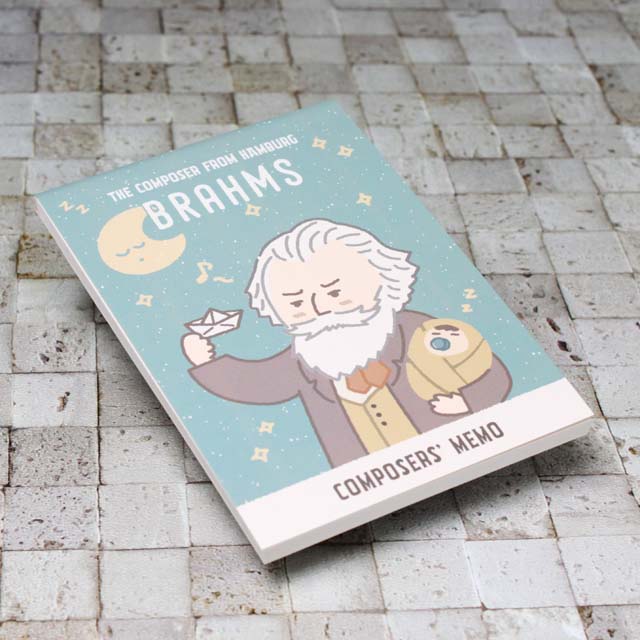 Brahms ブラームス メモ帳 メモパッド 作曲家 Composer 音楽雑貨 音楽グッズ