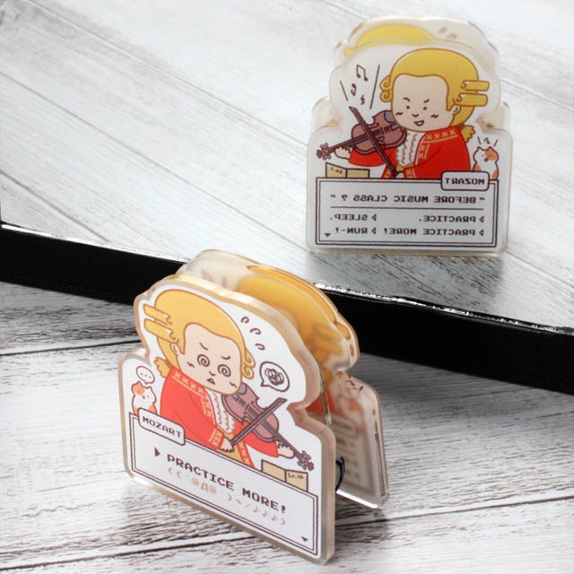 アクリルクリップ モーツァルト Mozart 音楽雑貨 音楽グッズ 音楽ギフト