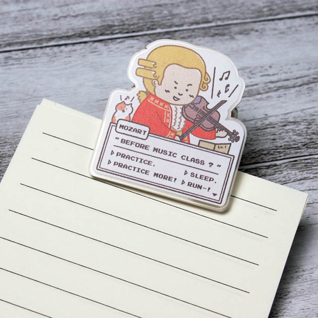 アクリルクリップ モーツァルト Mozart 音楽雑貨 音楽グッズ 音楽ギフト