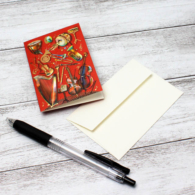 多目的カード ミニカード トロンボーン パーカッション ティンパニ コントラバス 音楽雑貨 音楽ギフト