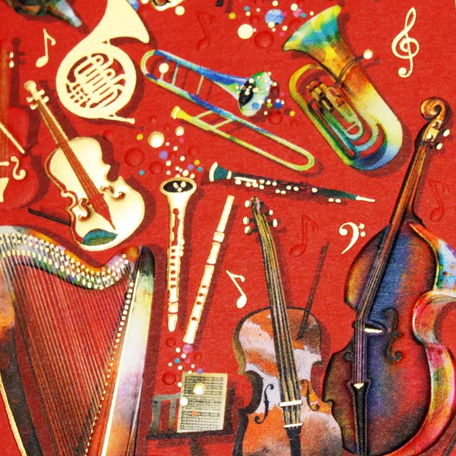 多目的カード ミニカード トロンボーン パーカッション ティンパニ コントラバス 音楽雑貨 音楽ギフト