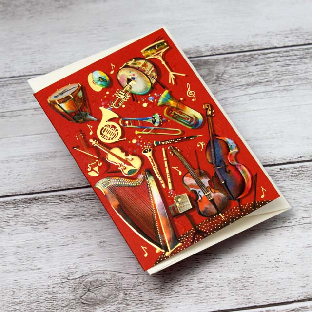 多目的カード ミニカード トロンボーン パーカッション ティンパニ コントラバス 音楽雑貨 音楽ギフト