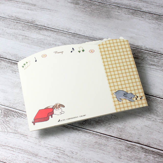 誕生カード バースデーカード ウサギ ピアノ Happy Birthday 音楽雑貨 音楽ギフト