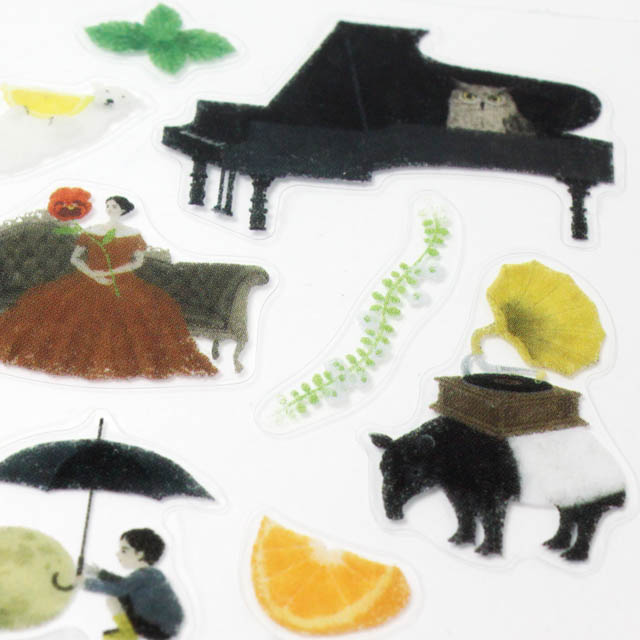 シール ステッカー トランペット ピアノ 動物 音楽雑貨 音楽グッズ 音楽教室