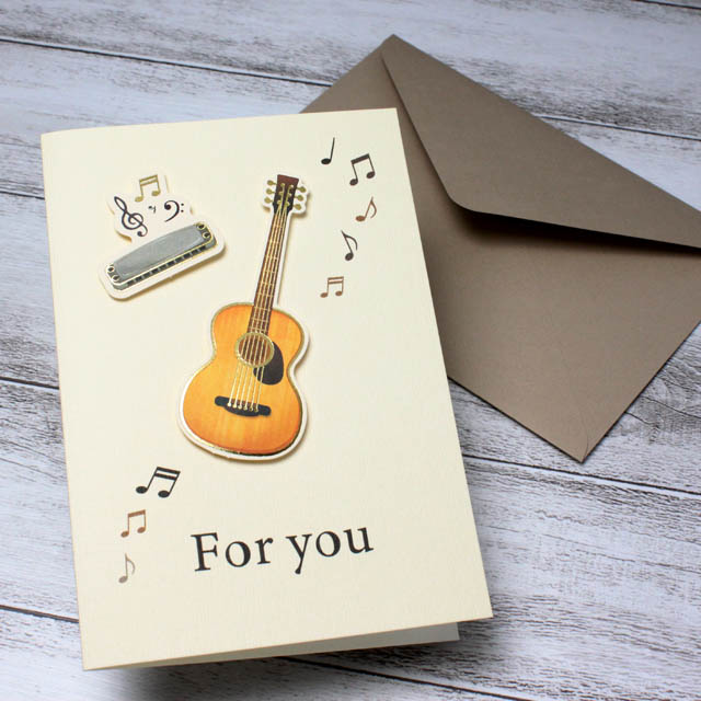多目的カード グリーティングカード For you フォークギター 音楽雑貨 音楽ギフト 音楽グッズ