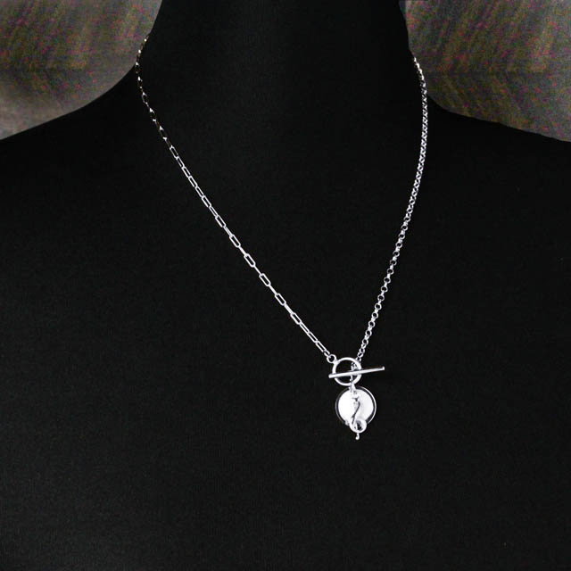 みみページ SV925 シルバー ペンダント 《 ト音記号 》 マンテル仕様 Rh