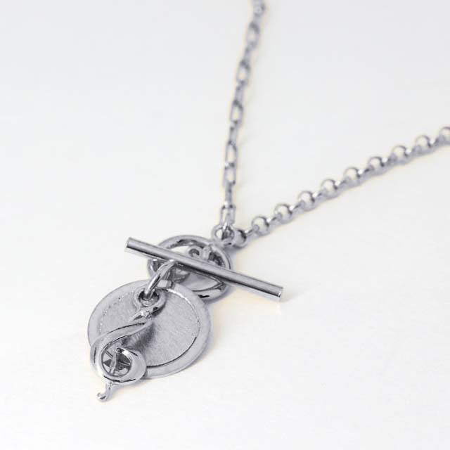 SV925 シルバー ペンダント 《 ト音記号 》 マンテル仕様 Rhメッキ仕上