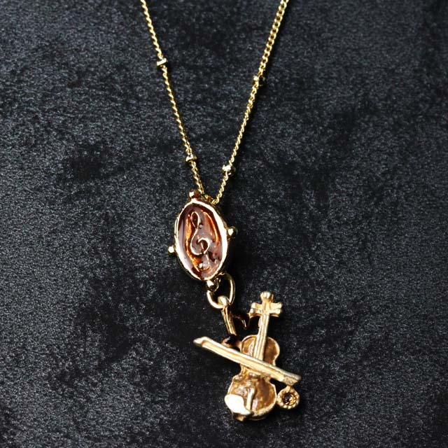 ヴァイオリン ト音記号 ペンダント ネックレス 音楽雑貨 音楽ギフト 音楽アクセサリー