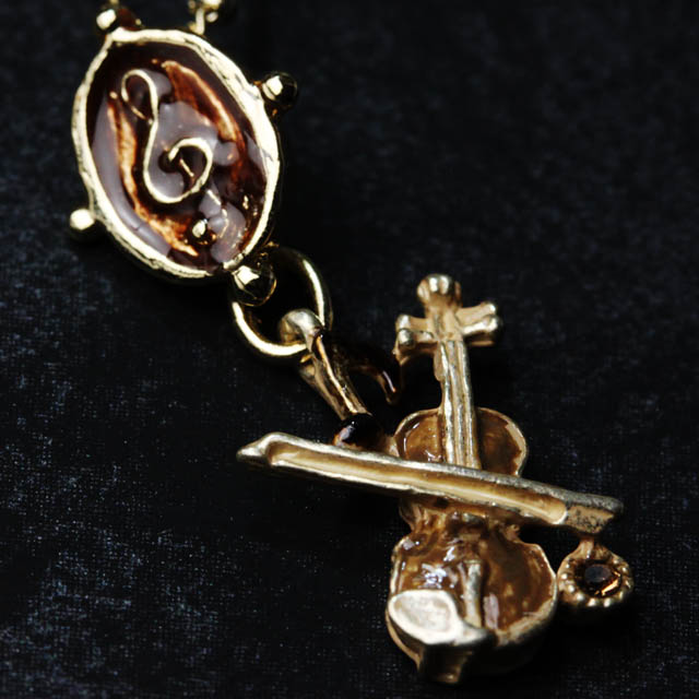 ヴァイオリン ト音記号 ペンダント ネックレス 音楽雑貨 音楽ギフト 音楽アクセサリー