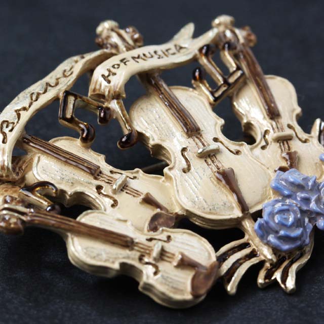 弦楽四重奏 カルテット ブローチ 音楽雑貨 音楽ギフト 音楽アクセサリー