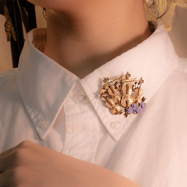 弦楽四重奏 ブローチ 732293 音楽雑貨・アクセサリー専門店