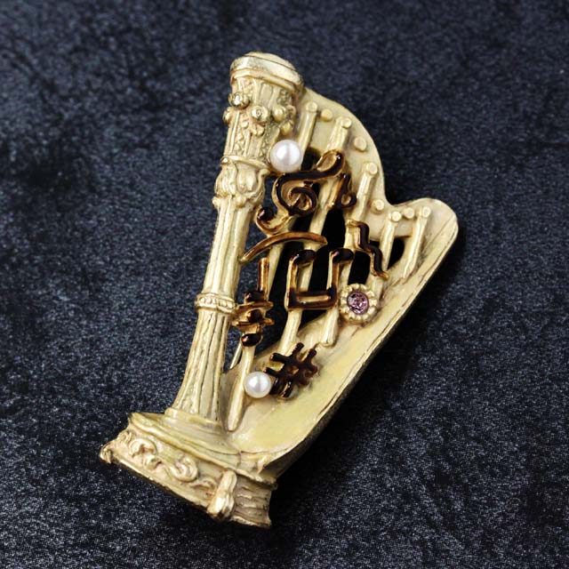 ハルモニア ハープ ブローチ 732286 音楽雑貨・アクセサリー専門店