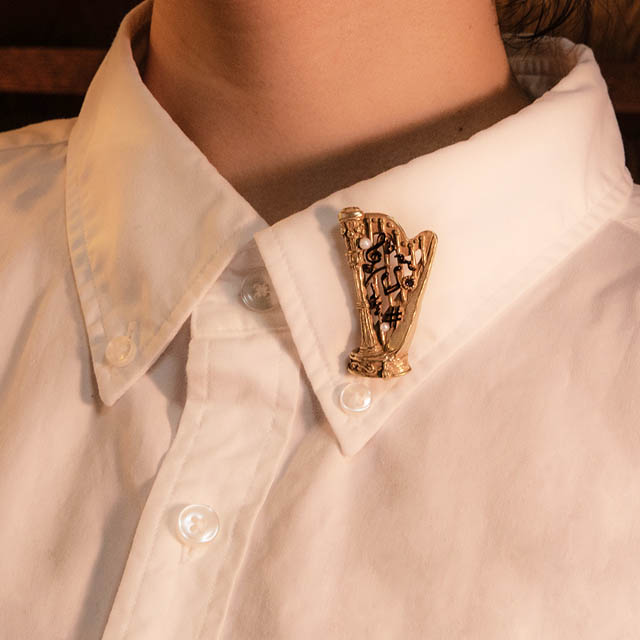 ハープ ブローチ 音楽雑貨 音楽ギフト 音楽アクセサリー