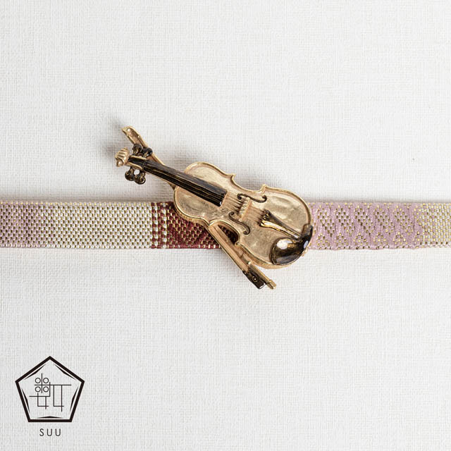 ヴァイオリン 帯留め 和装 音楽雑貨 音楽ギフト 音楽アクセサリー