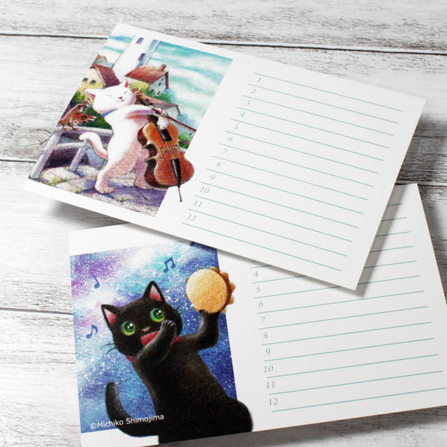 String cat カレンダー２０２６ 下島みちこ 弦楽器 音楽雑貨 音楽グッズ