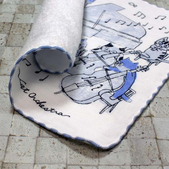 泉州タオル ShinziKatoh タオルハンカチ 猫の楽団 Fuga フーガ 音楽雑貨 音楽グッズ 音楽ギフト