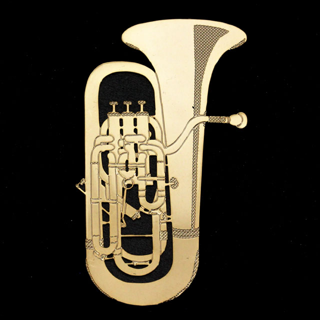 純金メッキ栞 しおり ユーフォニアム Euphonium 音楽雑貨 音楽ギフト音楽グッズ 記念品