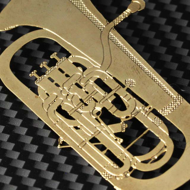 純金メッキ栞 しおり ユーフォニアム Euphonium 音楽雑貨 音楽ギフト音楽グッズ 記念品