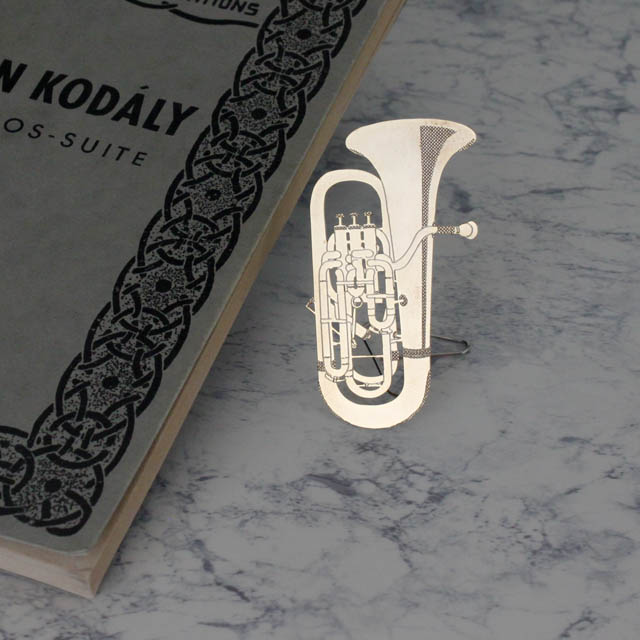 純金メッキ栞 しおり ユーフォニアム Euphonium 音楽雑貨 音楽ギフト音楽グッズ 記念品