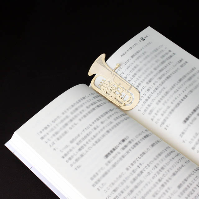 純金メッキ栞 しおり ユーフォニアム Euphonium 音楽雑貨 音楽ギフト音楽グッズ 記念品