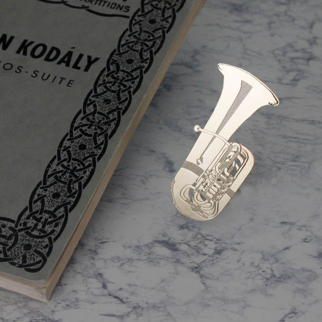 純金メッキ栞 しおり ロータリーチューバ Rotary Tuba 音楽雑貨 音楽ギフト音楽グッズ 記念品