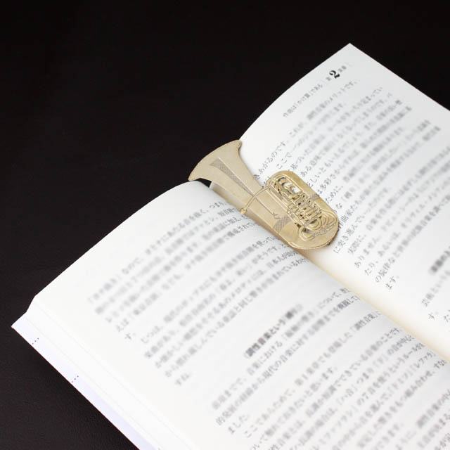 純金メッキ栞 しおり ロータリーチューバ Rotary Tuba 音楽雑貨 音楽ギフト音楽グッズ 記念品