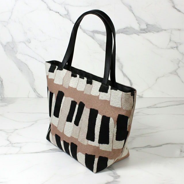 尾州織 ピアノ 鍵盤 トラペーズバッグ くすみカラー 音楽ギフト 音楽グッズ 音楽雑貨