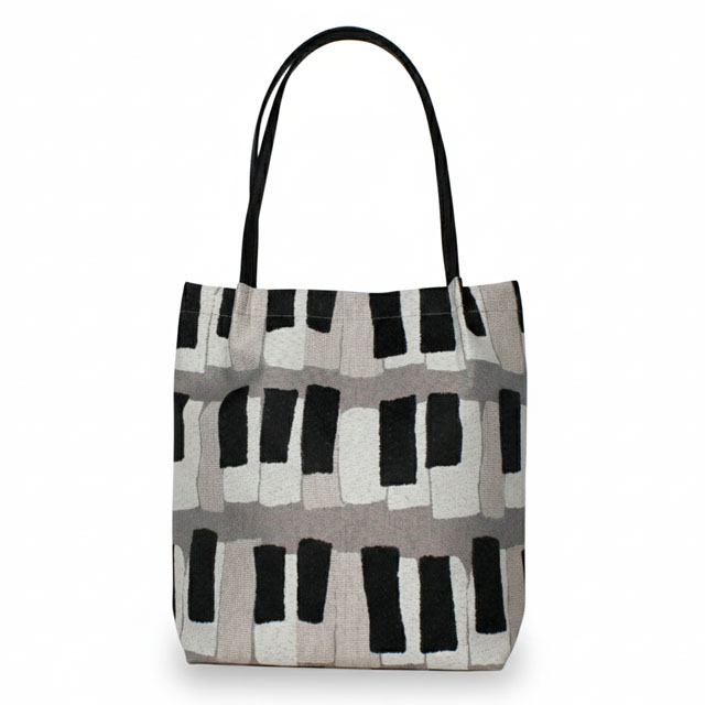 尾州織 ピアノ 鍵盤 トート グレージュ 音楽ギフト 音楽グッズ 音楽雑貨