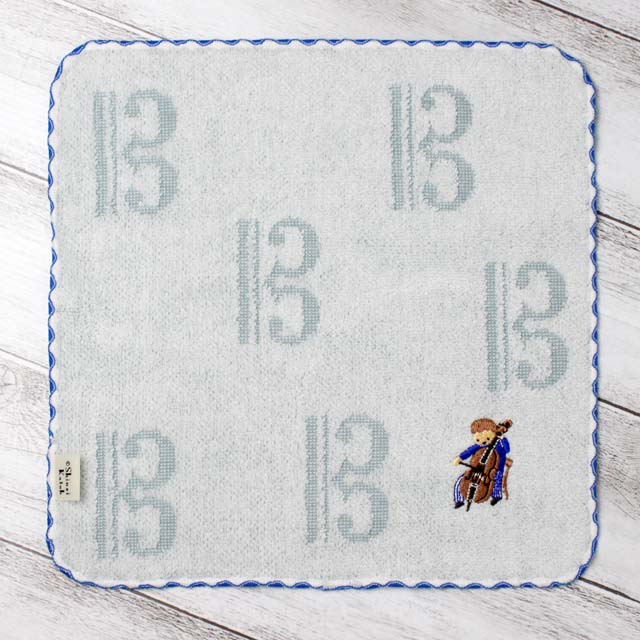 チェロ,Cello,Vc,ハ音記号,チックトーン,ShinziKatoh,タオルハンカチ,音楽雑貨,音楽グッズ,音楽ギフト,発表会記念