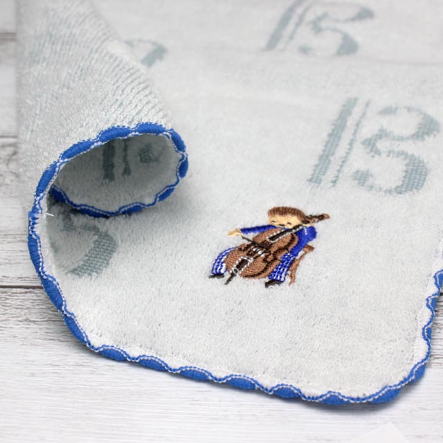 チェロ,Cello,Vc,ハ音記号,チックトーン,ShinziKatoh,タオルハンカチ,音楽雑貨,音楽グッズ,音楽ギフト,発表会記念