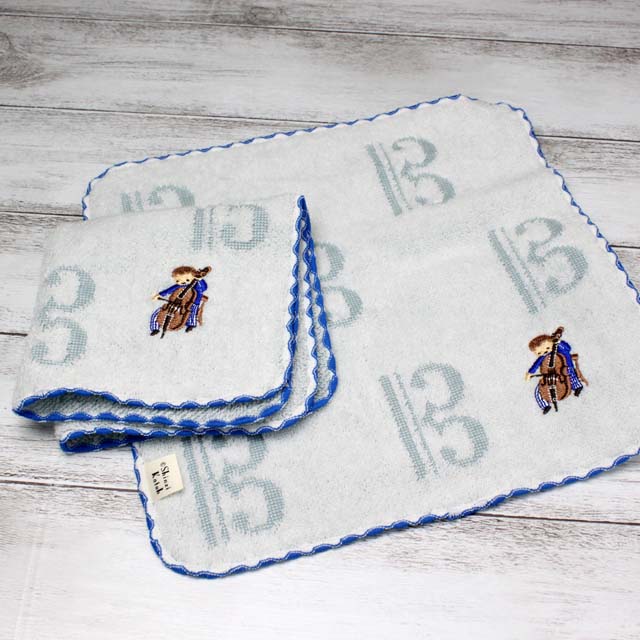 チェロ,Cello,Vc,ハ音記号,チックトーン,ShinziKatoh,タオルハンカチ,音楽雑貨,音楽グッズ,音楽ギフト,発表会記念