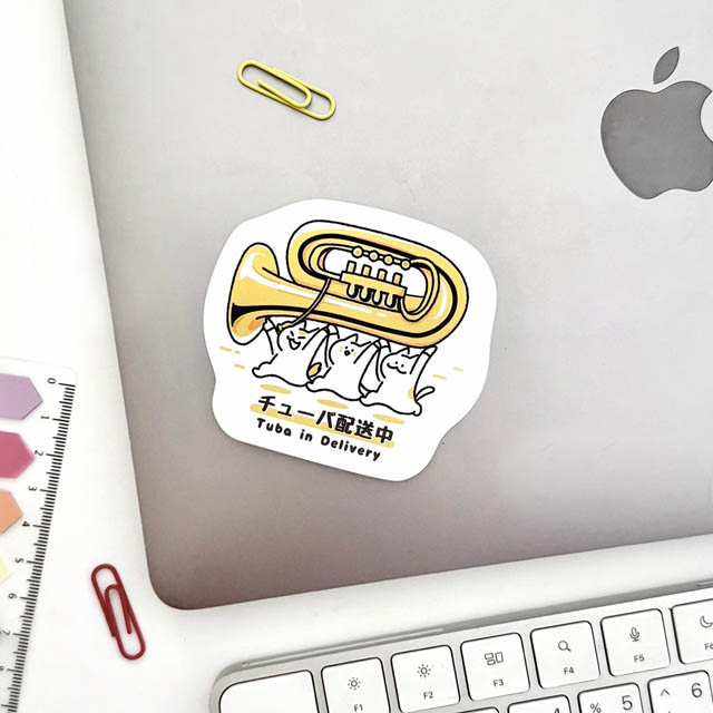 チューバ Tuba ステッカー ニャマト楽器便 音楽雑貨 音楽グッズ