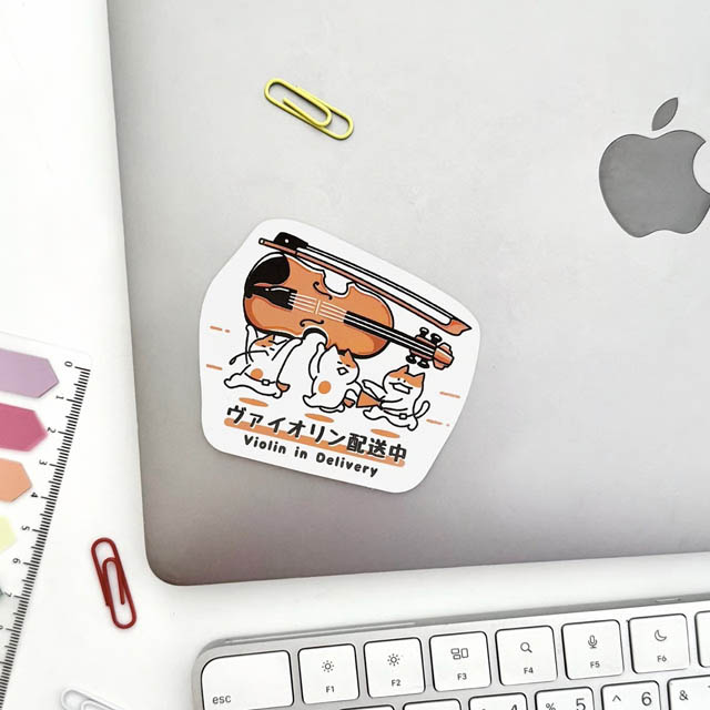 ヴァイオリン Violin ステッカー ニャマト楽器便 音楽雑貨 音楽グッズ