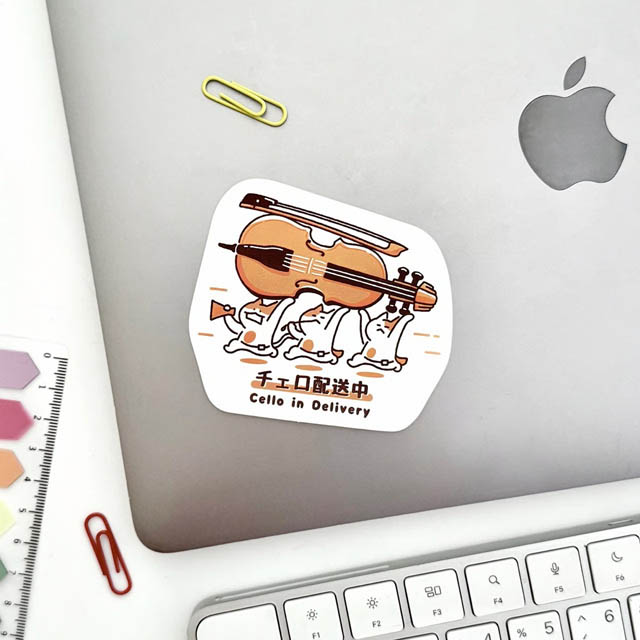 チェロ Cello ステッカー ニャマト楽器便 音楽雑貨 音楽グッズ