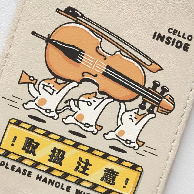 楽器便 ラゲッジタグ チェロ Cello 音楽雑貨 音楽グッズ 音楽ギフト