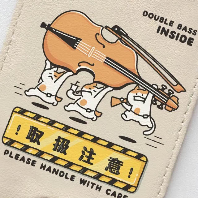 楽器便 ラゲッジタグ コントラバス ダブルベース Contrabass Doublebass 音楽雑貨 音楽グッズ 音楽ギフト