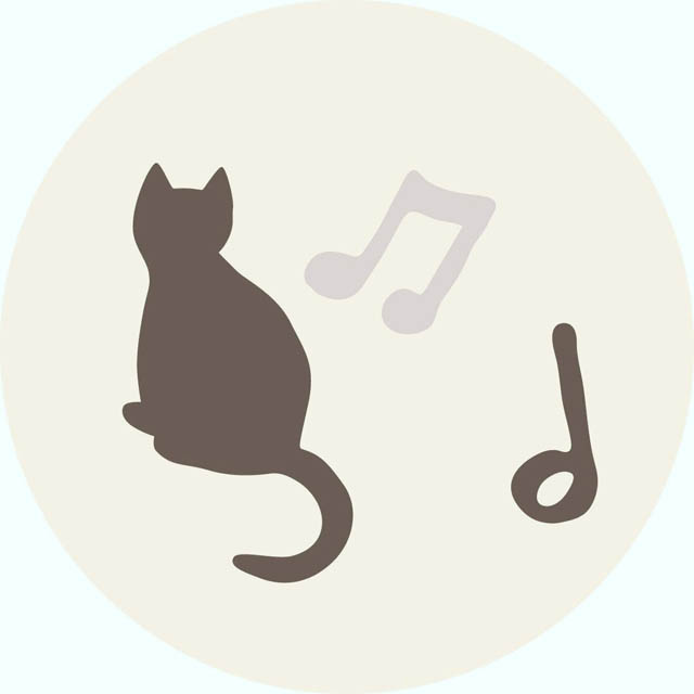 晴雨兼用 折り畳み傘 ヘ音記号と♪と晴れときどき猫  音楽雑貨 音楽グッズ