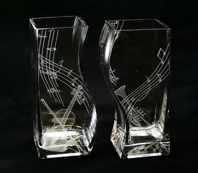 音楽雑貨 ペアベース　トランペット　ヴァイオリン　花瓶