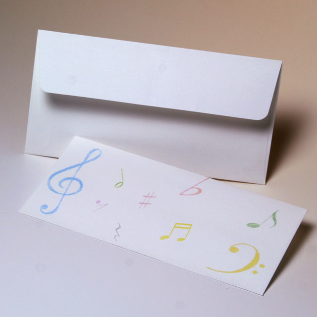 ト音記号 ヘ音記号 音符 文具 一筆箋 便箋 封筒 音楽雑貨 音楽ギフト 音楽グッズ