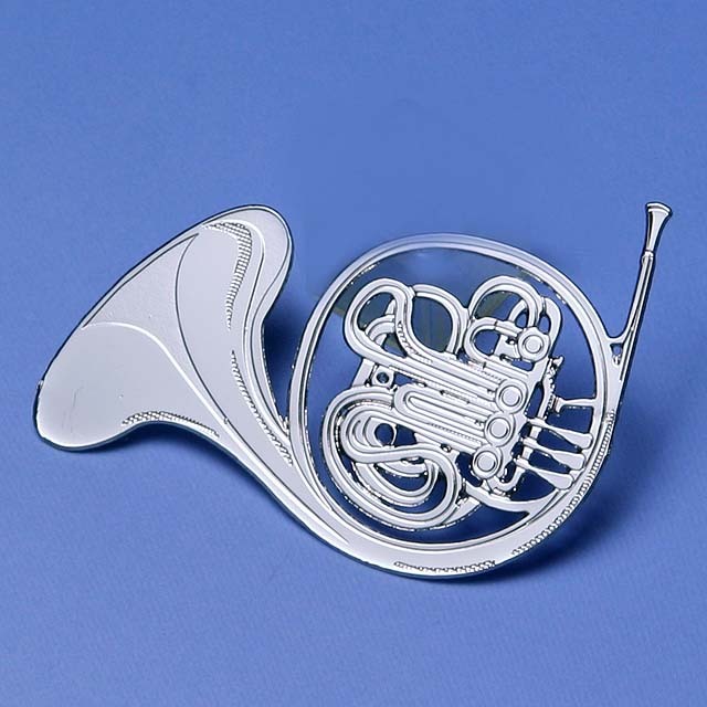 フレンチホルン French Horn デザインクリップ ステンレス 音楽雑貨 音楽グッズ 音楽ギフト 記念品