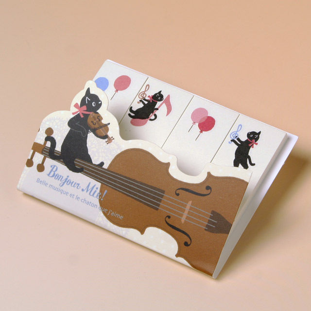 音楽雑貨 付箋 ヴァイオリン 弦楽器 bonjour Mie 音楽ギフト 音楽グッズ 文具