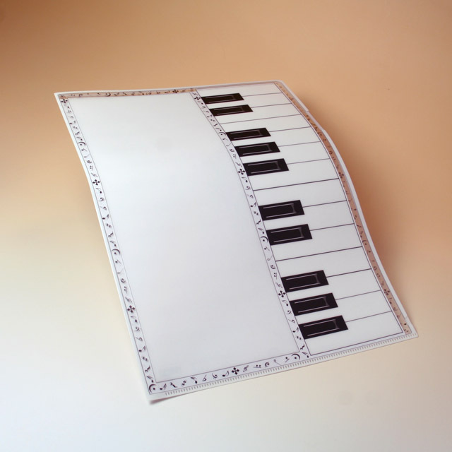 鉛筆で書き込める クリアファイル クリアフォルダ 鍵盤 ト音記号 音楽雑貨 音楽グッズ 音楽小物