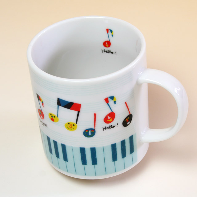 マグカップ ピアノ鍵盤 音符 発表会記念 音楽雑貨 音楽グッズ 音楽ギフト
